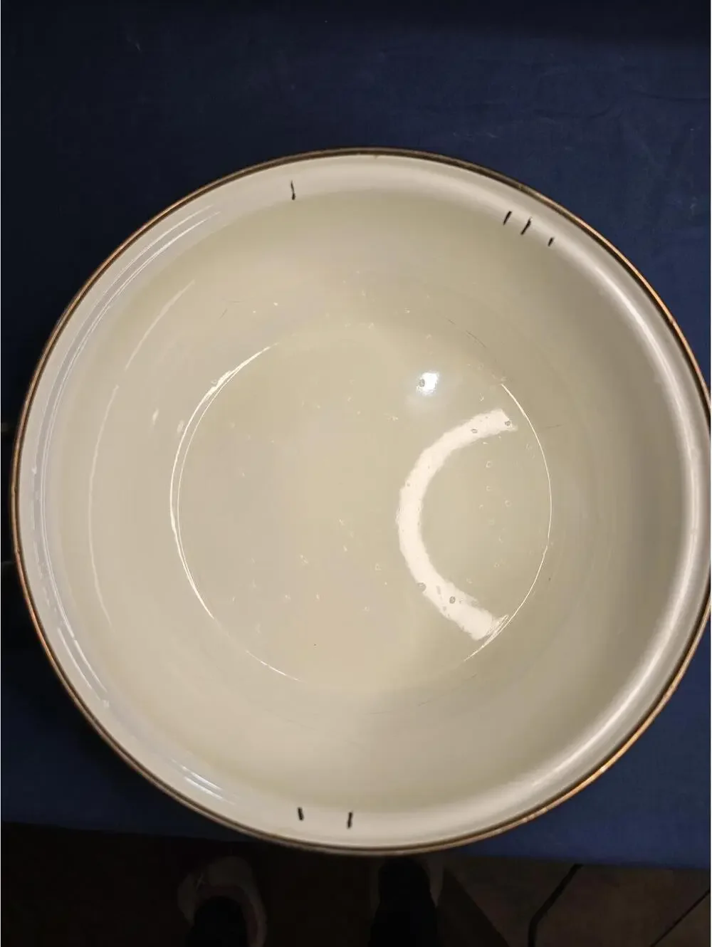 Vintage Porcelain Casserole Brass Handles Villa Grande Tabletops Unlimited Grape